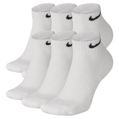 Nike Unisex Everyday Cushioned Training Low Socks (6 Pairs) In White