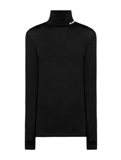 JIL SANDER LONG SLEEVE TOP WITH FUNNEL NECKLINE