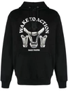 Daily Paper Slogan-print Cotton Hoodie In Black