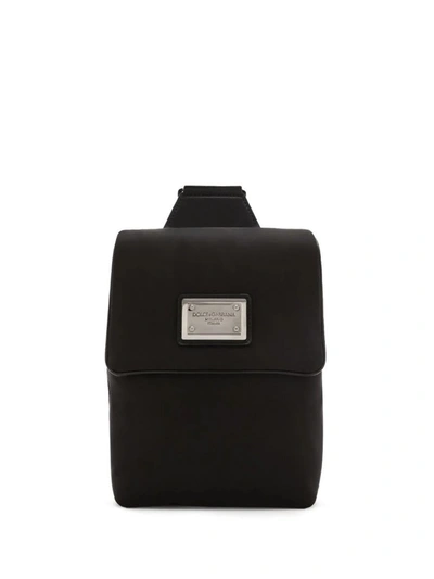 Dolce & Gabbana Logo-plaque Mini Backpack In Nero