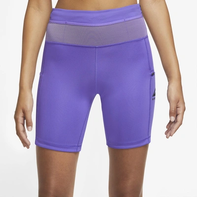 Nike Womens  Dri-fit Epic Luxe Tight Shorts In Purple