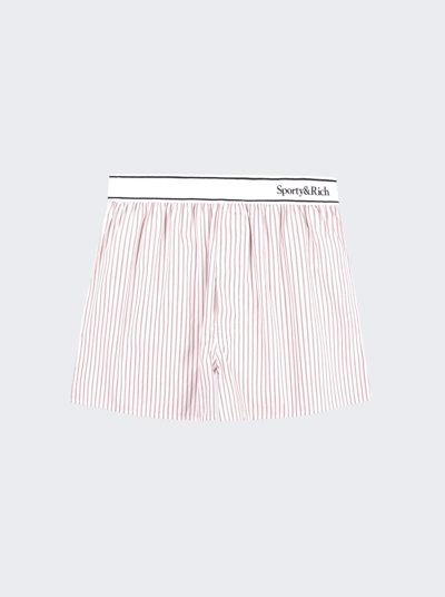 Sporty And Rich Serif Logo Boxer Shorts In Pink