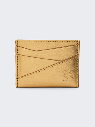 Loewe Leather Puzzle Card Holder In Gold