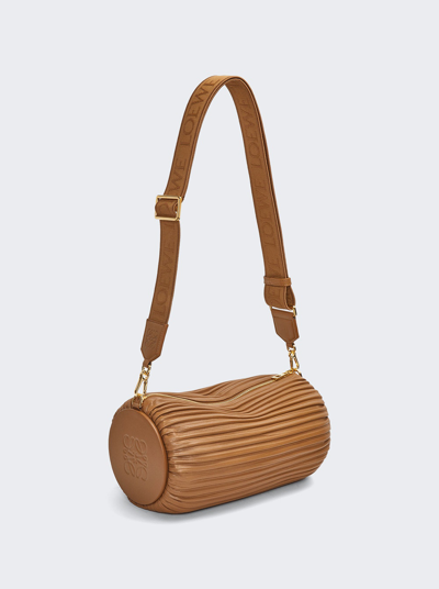 Loewe Bracelet Large Pleated Leather Shoulder Bag In Brown