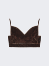 Loewe Velvet Denim Strappy Top In Coffee Bean