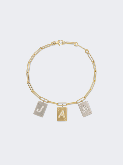 Mysteryjoy 3 Joy Charms Bracelet In 18k White And Yellow Gold