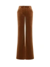 Alberta Ferretti Brown Stretch Cotton Velvet Blend Trousers In Brown