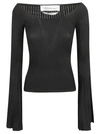 BLUMARINE FLUTED-SLEEVE KNITTED TOP