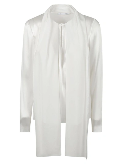 Alberta Ferretti Pussy-bow Collar Long-sleeved Shirt In White
