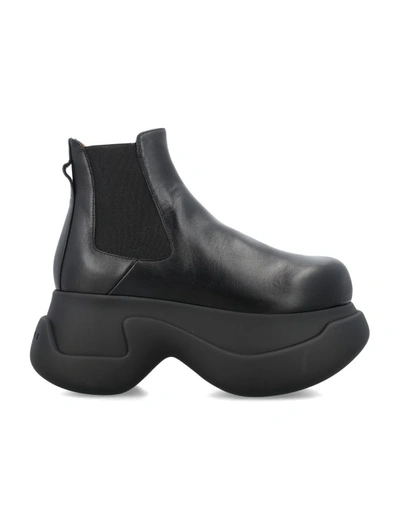 Marni 80mm Leather Ankle Boots In Black