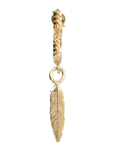 Emanuele Bicocchi Feather Pendant Earring In Gold