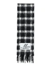Marni Wool Check Scarf In Black
