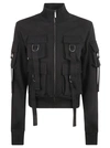 Blumarine High Neck Utility Zipped Jacket In Black