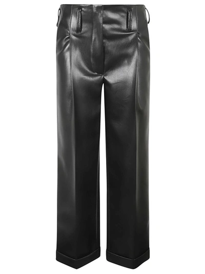 Philosophy Di Lorenzo Serafini Faux-leather Flared Trousers In Black