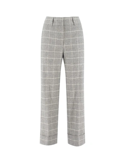 Peserico Grey Stretch Wool Fabric Trousers