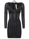 DION LEE OPEN-KNIT CORSET MINIDRESS