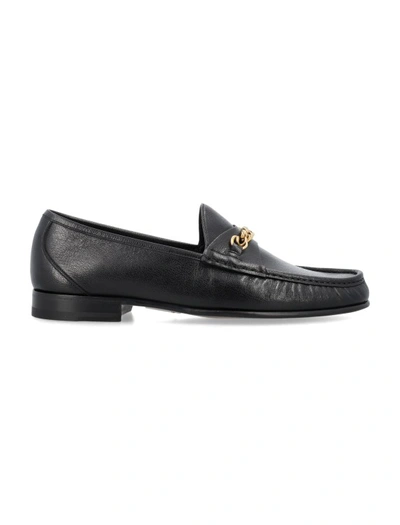Tom Ford Leather York Chain Loafers In Negro