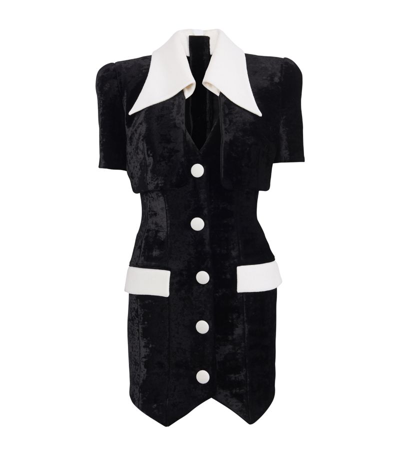 Balmain Tailored Short-sleeve Dress In Black