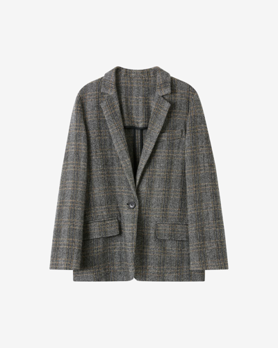 Isabel Marant Étoile Beige Single-breasted Checked Blazer In Neutrals