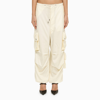 Darkpark White Wool Cargo Trousers In White