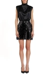 AMANDA UPRICHARD SIMRAN SEQUIN SATIN COCKTAIL MINIDRESS