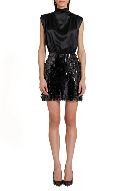 Amanda Uprichard Simran Sequin Dress In Black