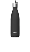 S'well 17oz Water Bottle With Flip Straw Cap In Black