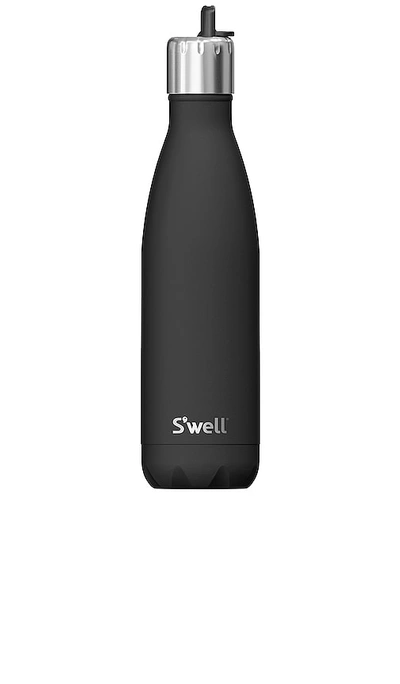 S'well 17oz Water Bottle With Flip Straw Cap In Black