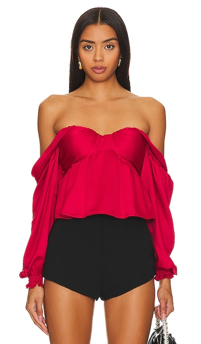 House Of Harlow 1960 X Revolve Burna Blouse In Red