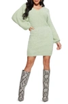 Guess Adeline Long Sleeve Sweater Dress In Green