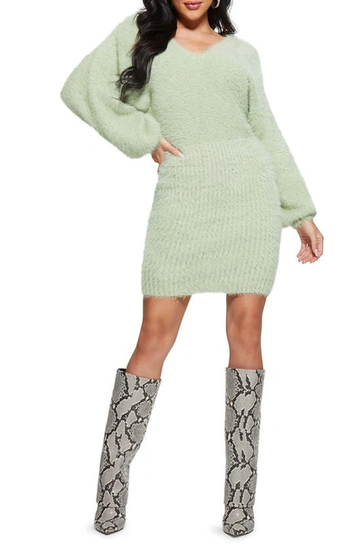 Guess Adeline Long Sleeve Sweater Dress In Green