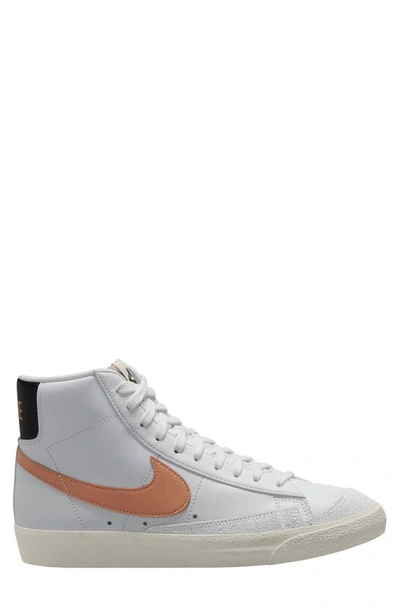 Nike Men's Blazer Mid 77 Vintage-like Casual Sneakers From Finish Line In White/ Amber Brown/ Black