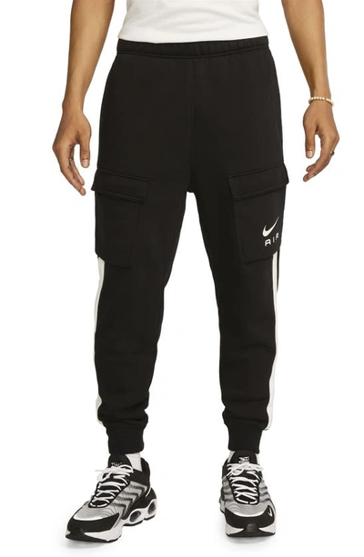 Nike Men's Air Fleece Cargo Pants In Black/ Summit White