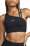 Nike Women's  Pro Swoosh Medium-support Asymmetrical Sports Bra In Black