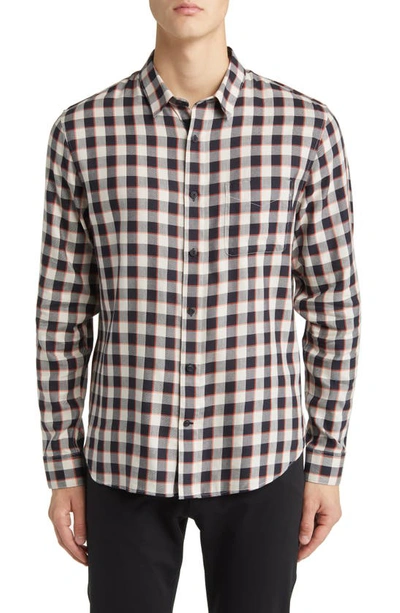 Vince Ojai Classic Fit Plaid Button-up Shirt In Stone