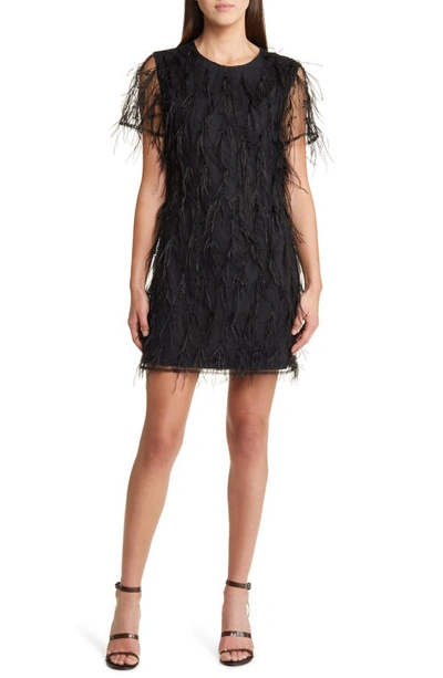 Milly Women's Rana Feather Shift Dress In Black