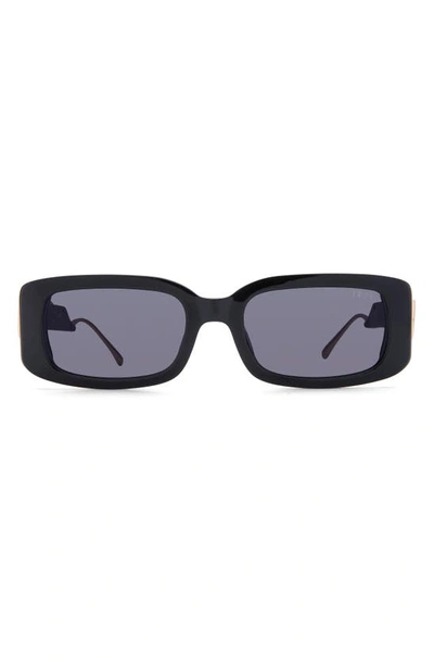 Dezi Drippy 53mm Square Sunglasses In Black / Gold Dark Smoke
