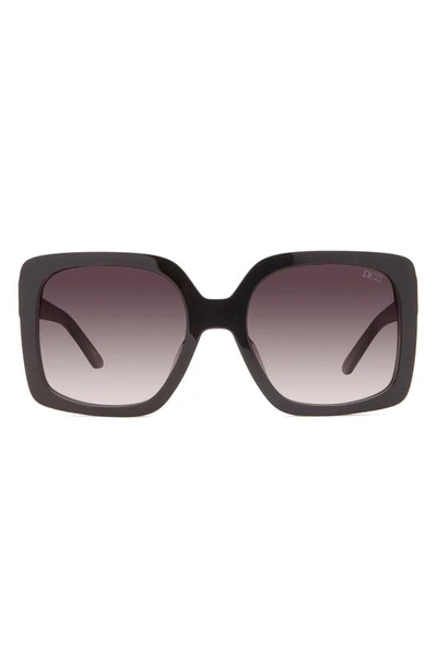 Dezi Harper 24mm Gradient Square Sunglasses In Black / Smoke Gradient