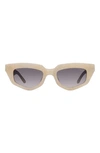 Dezi On Read 49mm Cat Eye Sunglasses In Limestone / Smoke Faded