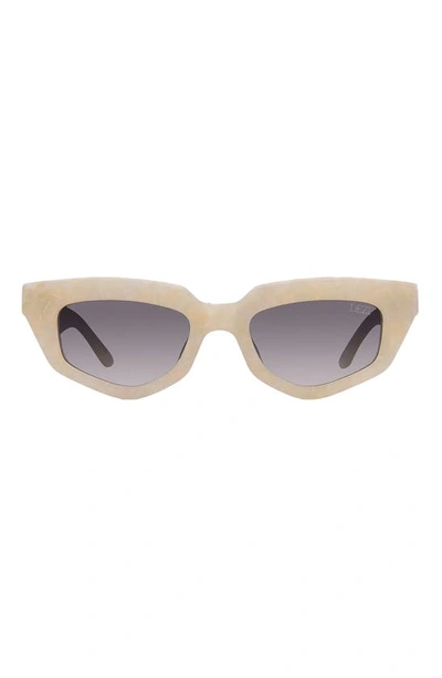Dezi On Read 49mm Cat Eye Sunglasses In Limestone / Smoke Faded