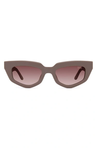 Dezi On Read 49mm Cat Eye Sunglasses In Matte Stone / Terra Cotta