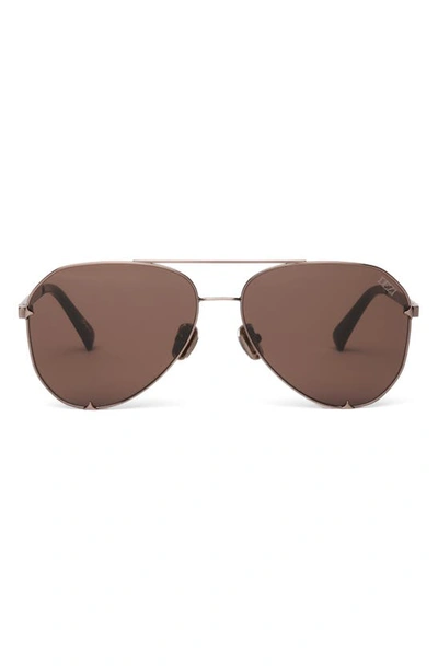 Dezi Blueprint 60mm Aviator Sunglasses In Chocolate / Cognac