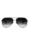 Dezi Blueprint 60mm Aviator Sunglasses In Matte Black / Black Fade
