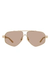 Dezi 6ft 62mm Oversize Aviator Sunglasses In Gold / Limestone / Moss