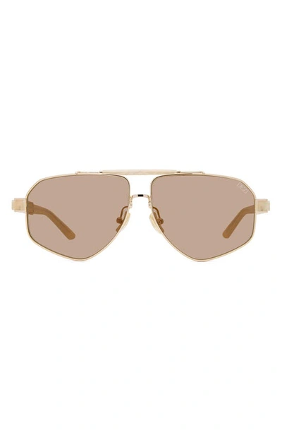 Dezi 6ft 62mm Oversize Aviator Sunglasses In Gold / Limestone / Moss