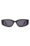 Dezi Cuffed 53mm Square Sunglasses In Black / Gold Midnight Smoke