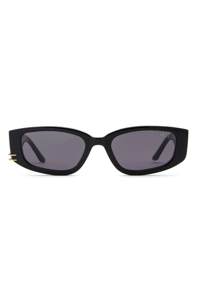 Dezi Cuffed 53mm Square Sunglasses In Black / Gold Midnight Smoke