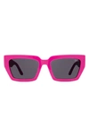 Dezi Switch 55mm Square Sunglasses In Hot Pink / Dark Smoke