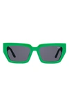 Dezi Switch 55mm Square Sunglasses In Green/ Dark Smoke