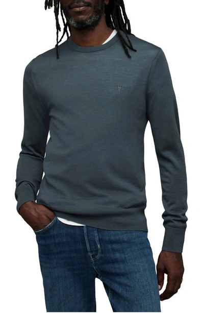 Allsaints Mode Slim Fit Wool Sweater In Dark Slate Blue